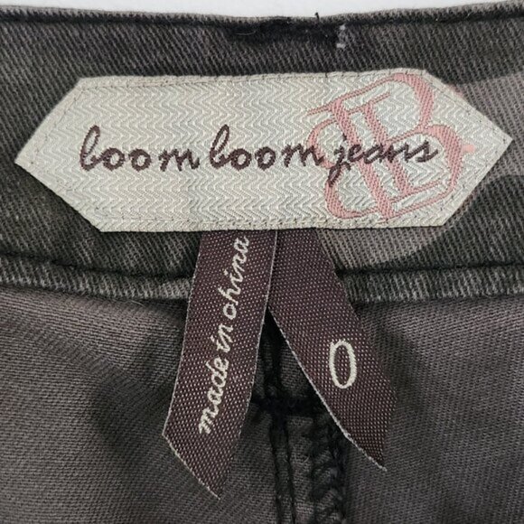 Bad Ass Distressed Skinny Army Pants Studded Pockets and Ruched Hem Size 0 b14 - Picture 5 of 7